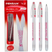 Ручка масляная GLOBAL 21 красная P2221-12