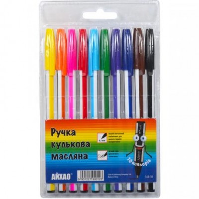 Набір ручок масляних АЙХАО 563 10 кольорів