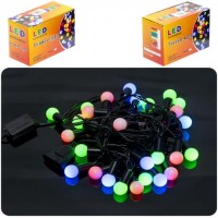 Гірлянда електрична Кульки 28шт 5М чорна, кольорова D-25