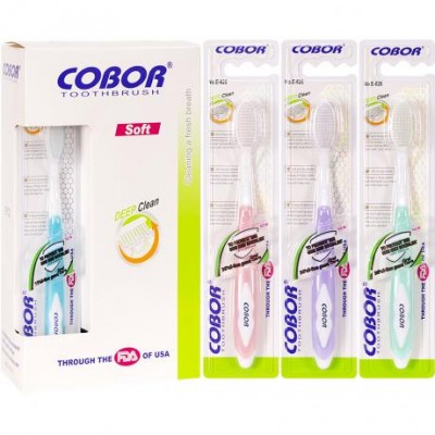 Зубные щетки "Cobor Soft Deep Clean" 19 см Е-626