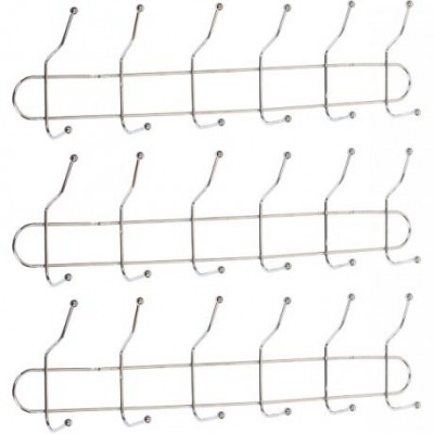 Вішалка настінна на 6 подвійних гачків, 47*8*13 см X2-255