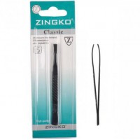 Пінцет прямий Zingko Classic сталь, чорний 9 см X1-13