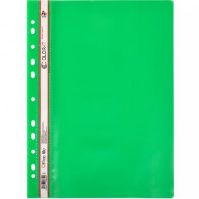 Быстросшиватель А4 "C" пластиковый зеленый 69852