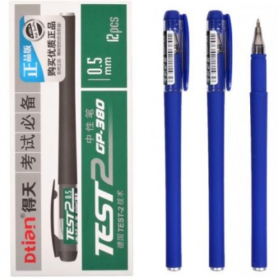 Ручка гелевая GP-380 "TEST2" синяя