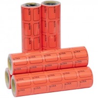 Цінник маленький 3,0х2,0 см Цена з рамкою  червоний 100 шт.