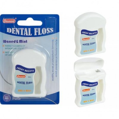 Зубна нитка 6×4,5 см ORAMINT 50м на блістері E222 Зубна нитка 6×4,5 см ORAMINT 50м на блістері E222