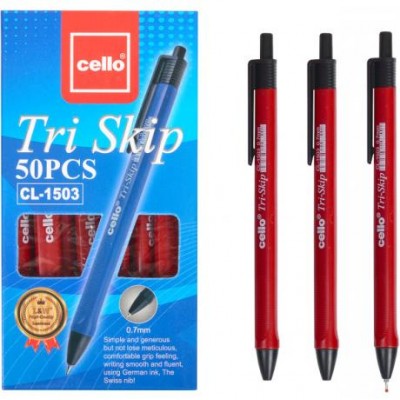 Ручка масляная "Tri Skip" Cello CL-1503-50 красная