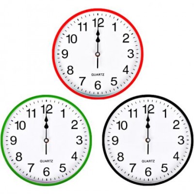 Настенные часы Х2-39 "Круг" цветной корпус, белый циферблат 25*4см