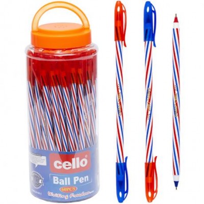 Ручка масляна Cello 201/202 двостороння синя/червона