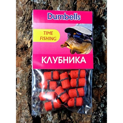 Мини-бойлы TimeFishing dumbells Клубника 7*14 (10шт.)