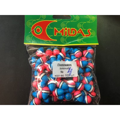Поплавок зимний Mildas #4 синий (100шт)