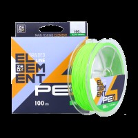 Шнур ZEOX Element PE X4 100м Fluo Green # 0,6 (0,128мм)