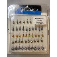 Набор мормышек Midas Литаякрашеная в блистере (50шт.)