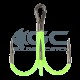 Крючок GC Treble 3036BN UV Green №5 (20шт) NEW
