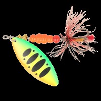 Блесна ZEOX Reactive Long №4 13г 015 Fluo TigerBlack Dot NEW 2025