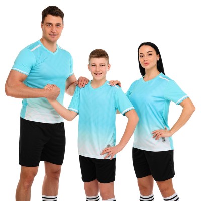 Форма футбольная комплект LIDONG Бирюзово-чорный 4XS-2XL D-8853-1