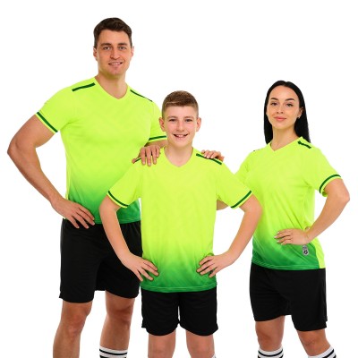 Форма футбольная комплект LIDONG Салатово-чорный 4XS-2XL D-8853-2
