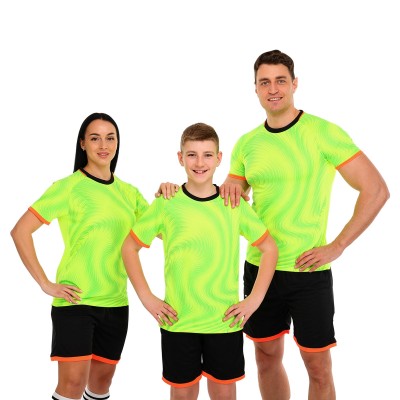 Форма футбольная комплект LIDONG Салатово-чорный 4XS-2XL D-8866-2