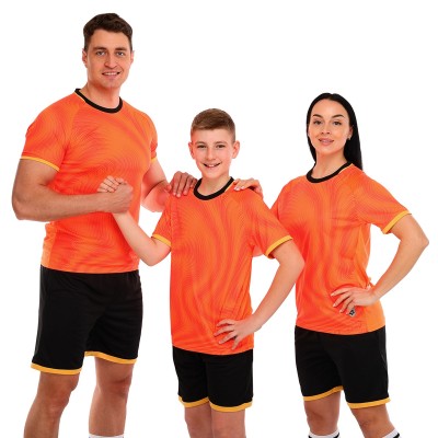 Форма футбольная комплект LIDONG Оранжево-черный 4XS-2XL D-8866-4