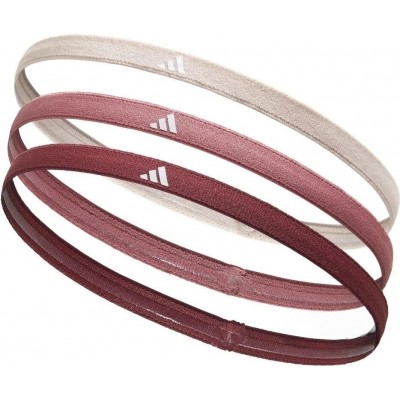 Повязки на голову Adidas Hairbands 3pk бордовый, розовый, бежевый One Size ADAC-16208 (Оригинал)