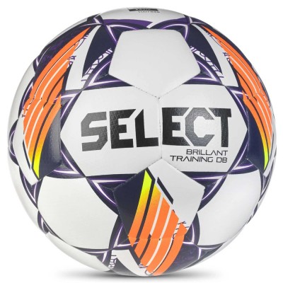 Мяч футбольный Select BRILLANT TRAINING DB v24 белый, фиолетовый Уни №4 (Оригинал) 086414-096/4