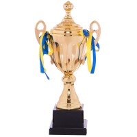 Кубок спортивный с ручками и крышкой 34см золотой 4060-D