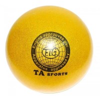 Мяч для художественной гимнастики FIG 19 см Желтый с блестками FG-9-19-YL