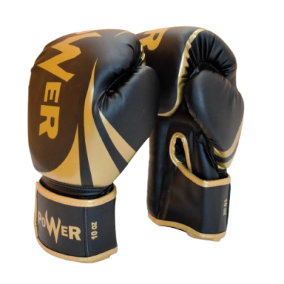 Перчатки боксерские Power 12oz GB-019-12-BGOLD