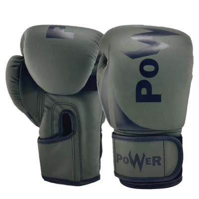 Перчатки боксерские Power 10oz GB-019-10-BKHAKI