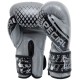 Перчатки боксерские кожаные TWN 12-16oz серый-черний  TW-008