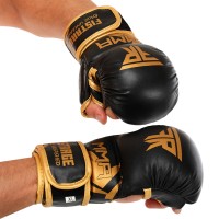 Перчатки Крабы спаринговые для MMA FISTRAGE черный-золотой VL-5521