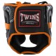 Шлем боксерский с полной защитой PVC TWN Черно-Оранжевый BO-9481OR   M
