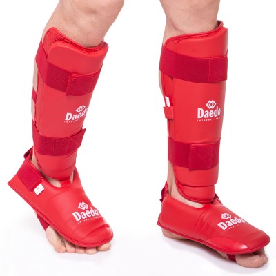 Защита голени и стопы для каратэ DAЕDO GO-5074 XS-XL Красный
