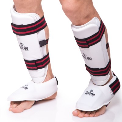 Защита голени и стопы для каратэ DAЕDO GO-5074 XS-XL белый
