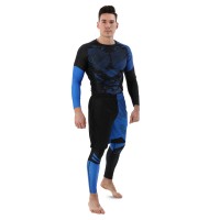 Костюм компрессионный мужской рашгард лонгслив штаны и шорты Domino S-2XL черный-синий TC210-KC210-3-CK210-4 Костюм компрессионный мужской рашгард лонгслив штаны и шорты Domino S-2XL черный-синий TC210-KC210-3-CK210-4