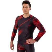 Рашгард лонгслив мужской Domino S-2XL черный-красный TC210-13