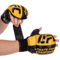 Перчатки Крабы спаринговые для MMA UFC Черно-Желтый BO-0554Y