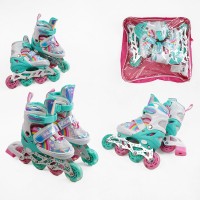 Ролики Best Roller размер 29-33 бело-бирюзово-розовый 81097-S