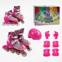Набор роликов Best Roller размер 34-38 бело-розовый 9645-36