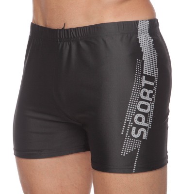 Плавки боксеры мужские для плавания Sport размер-L-4XL черн-серый 2019-4-2   3XL