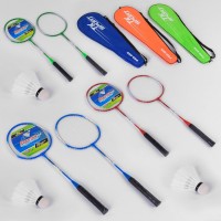 Бадминтон TK Sport Pro-666, 3 цвета, воланчик EVA, 2 ракетки в чехле