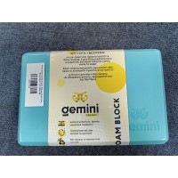 Блок для йоги Gemini Eva Pro 180грам 23х15х7, 5см (Голубой) CYAN GBK-1008