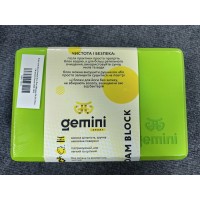 Блок для йоги Gemini Eva Pro 180грам 23х15х7, 5см (Зелёный) Green GBK-1012