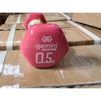 Гантель для фитнеса с виниловым покрытием 2шт по 0.5кг Gemini Sport GSD-0.5PINK