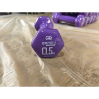 Гантель для фитнеса с виниловым покрытием 2шт по 0.5кг Gemini Sport GSD-0.5PUR