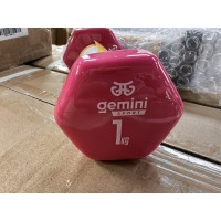 Гантель для фитнеса с виниловым покрытием 2шт по 1.0кг Gemini Sport GSD-1.0PINK