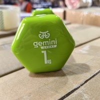 Гантель для фитнеса с виниловым покрытием 2шт по 1.0кг Gemini Sport GSD-1.0GREEN