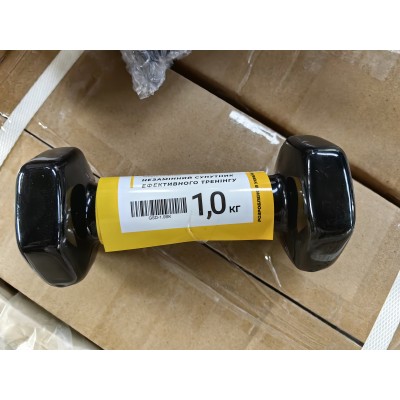 Гантель Gemini Sport для фитнеса с виниловым покрытием 2шт по 1.0кг GSD-1.0BK