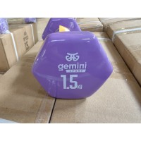 Гантель для фитнеса с виниловым покрытием 2шт по 1.5кг Gemini Sport GSD-1.5PUR