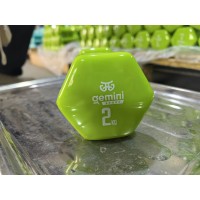 Гантель для фитнеса с виниловым покрытием 2шт по 2.0кг Gemini Sport GSD-2.0GREEN